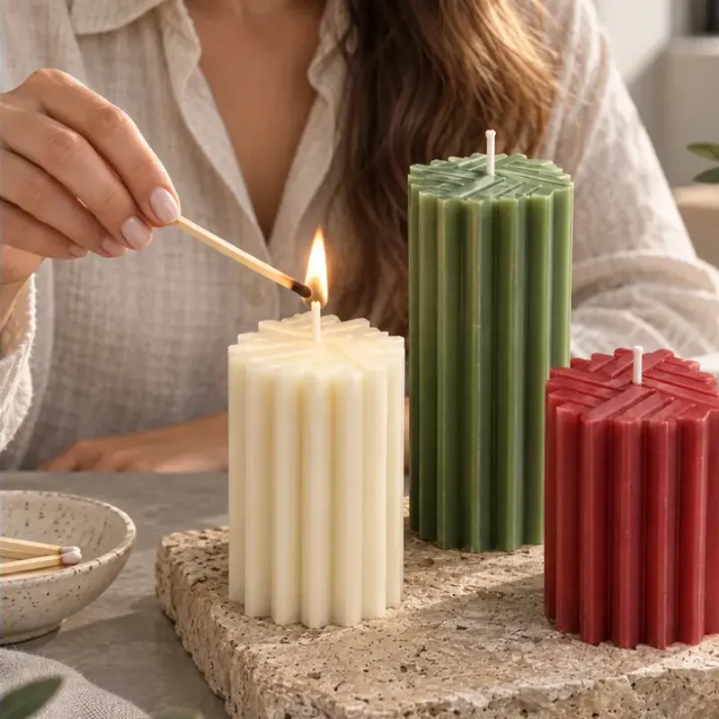Ribbed candles: finished AI-generated image